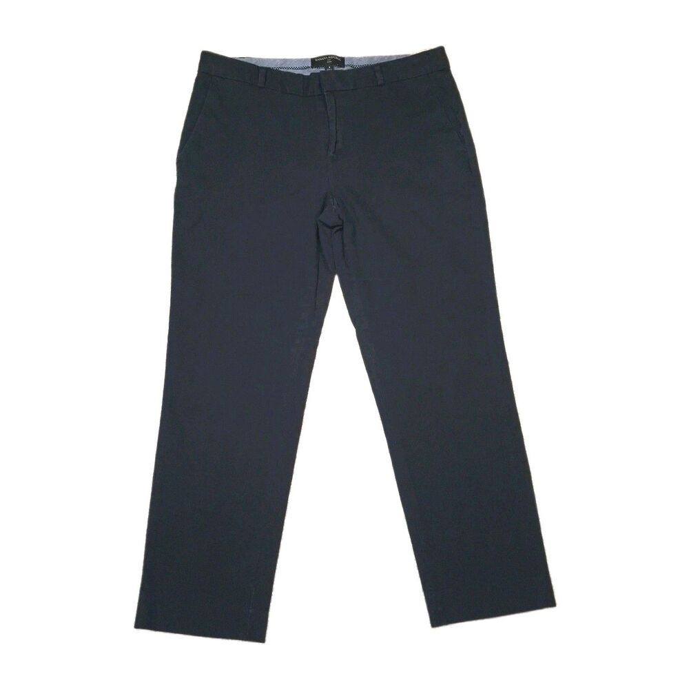 Sz 8 BANANA REPUBLIC AVERY PANTS BLACK MID RISE Womens STRAIGHT ANKLE CAREER